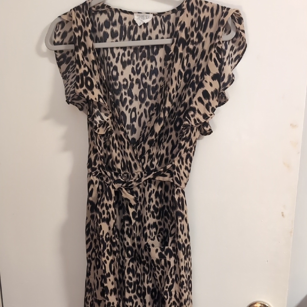 Leopard Print Wrap Dress